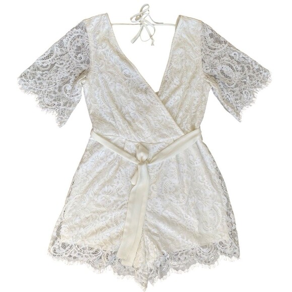 Francesca's Lace Romper Size L - Picture 3 of 12